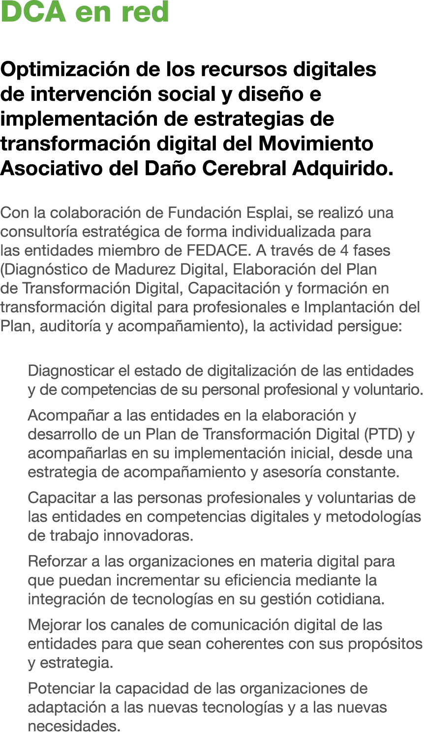 DCA en red Optimizaci n de los recursos digitales de intervenci n social y dise o e implementaci n de estrategias de ...