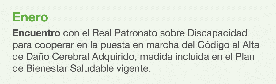 Enero Encuentro con el Real Patronato sobre Discapacidad para cooperar en la puesta en marcha del C digo al Alta de D...