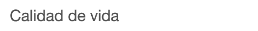 Calidad de vida